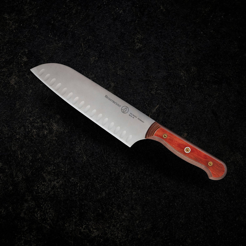 Custom Terra Red 7 Inch Kullens Santoku Knife