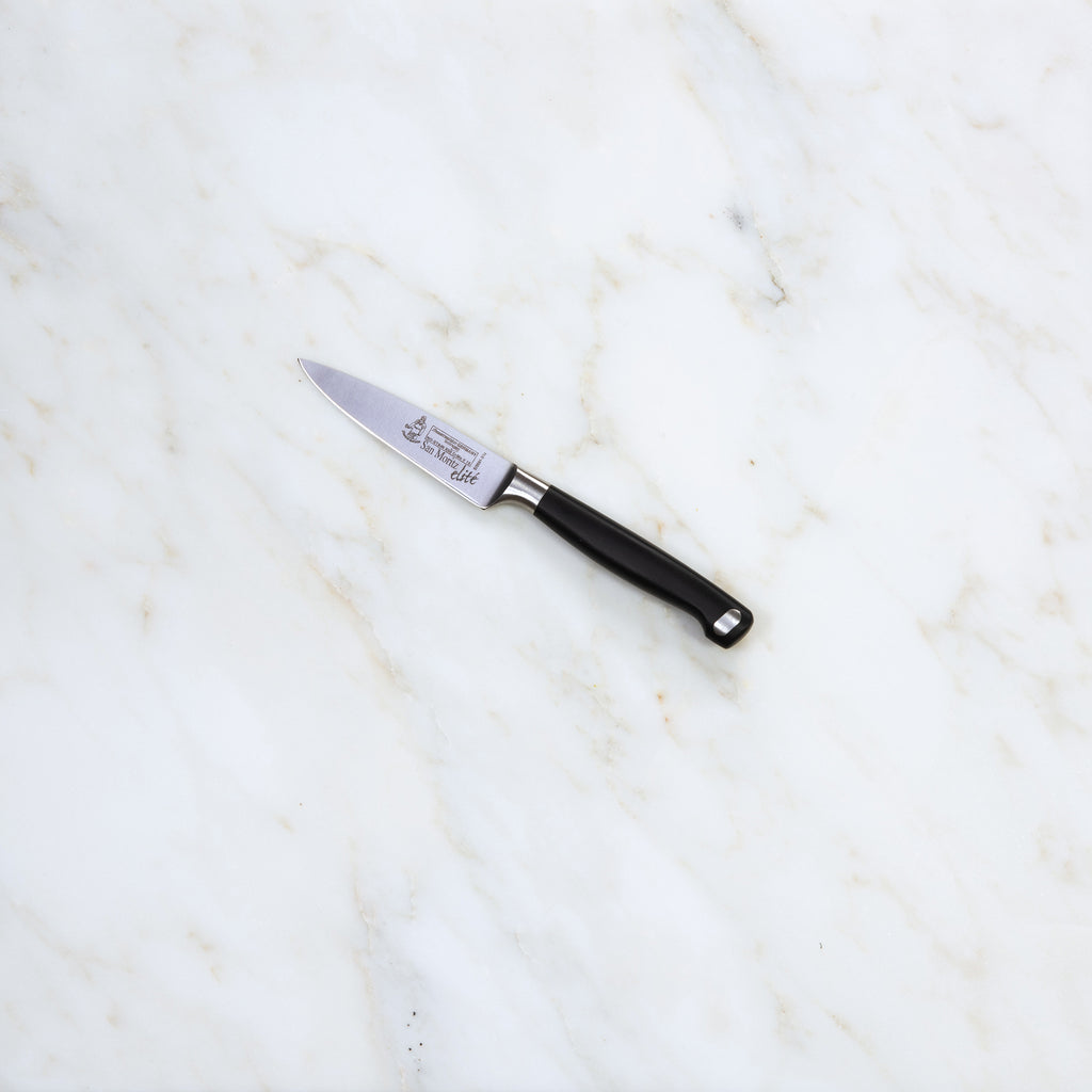 San Moritz Elité 3.5 inch Spear Point Paring Knife_Angle_Marble