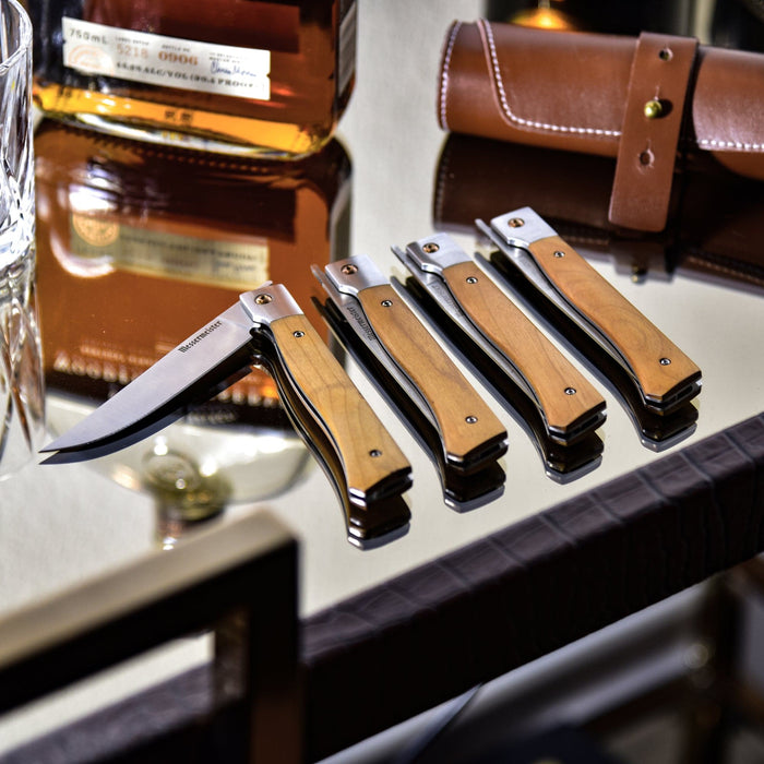 Folding Steak Knife Set in Leather Roll - 4 Piece - Messermeister