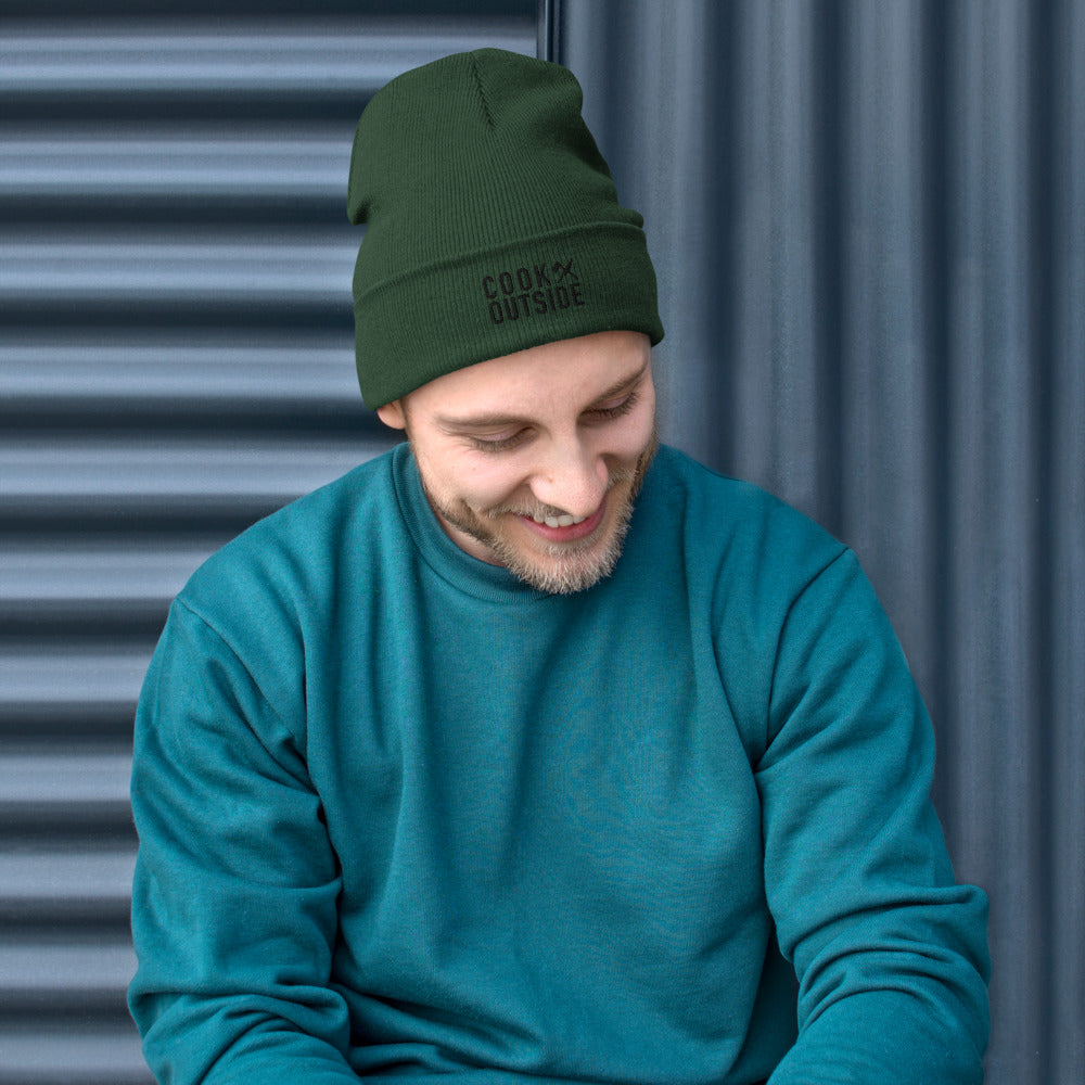 Cook Outside Embroidered Beanie