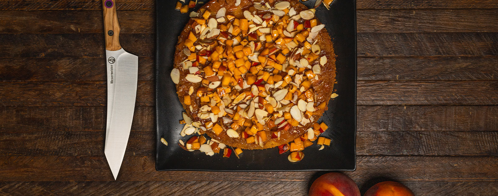 Delicious Peach Upside Down Cake by Chef Claudette Zepeda