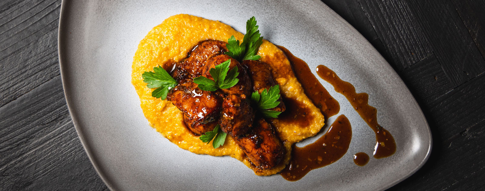 Shaking Pork & Miso Polenta by Chef Christian Gill