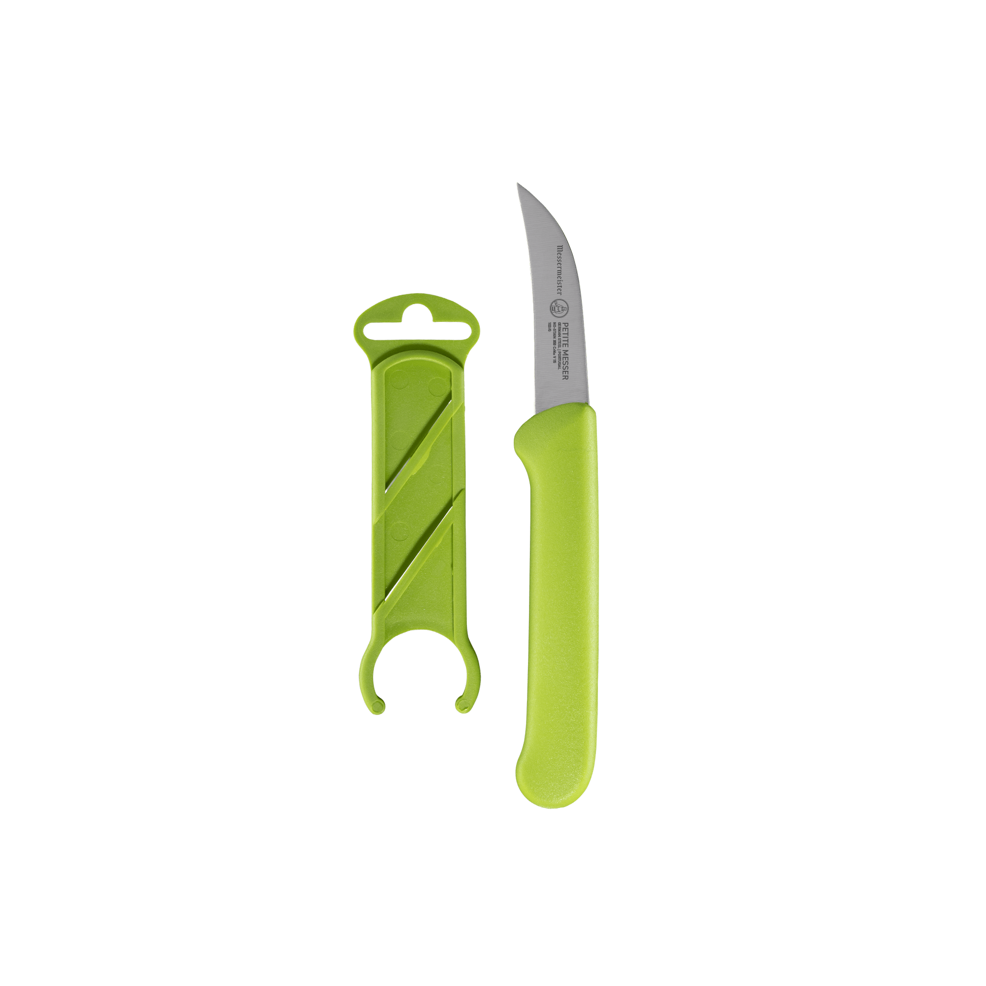 Petite Messer Green Birds Beak Parer with Sheath - 2.5" - Messermeister