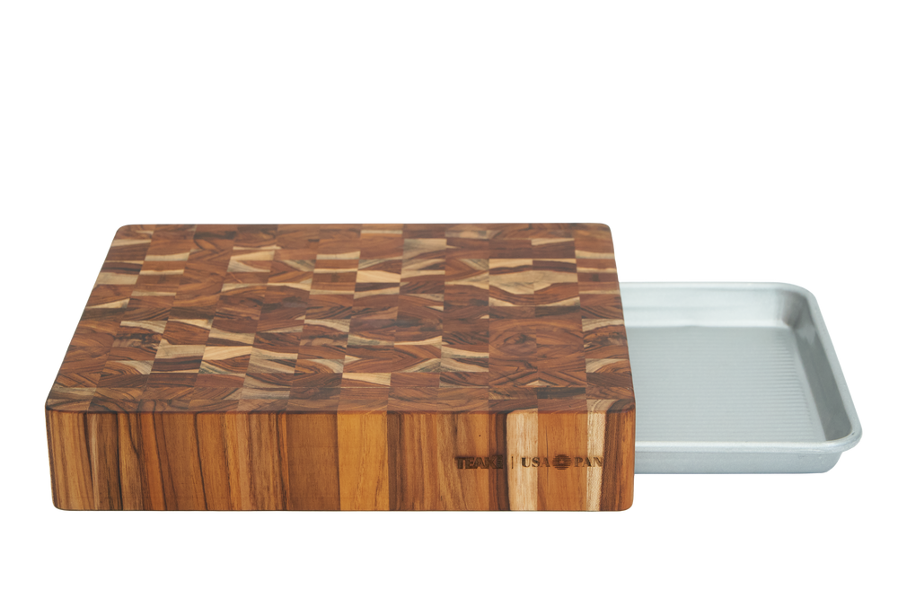 TeakHaus Prep to Pan End Grain Cutting Board - 13" x 11.4"