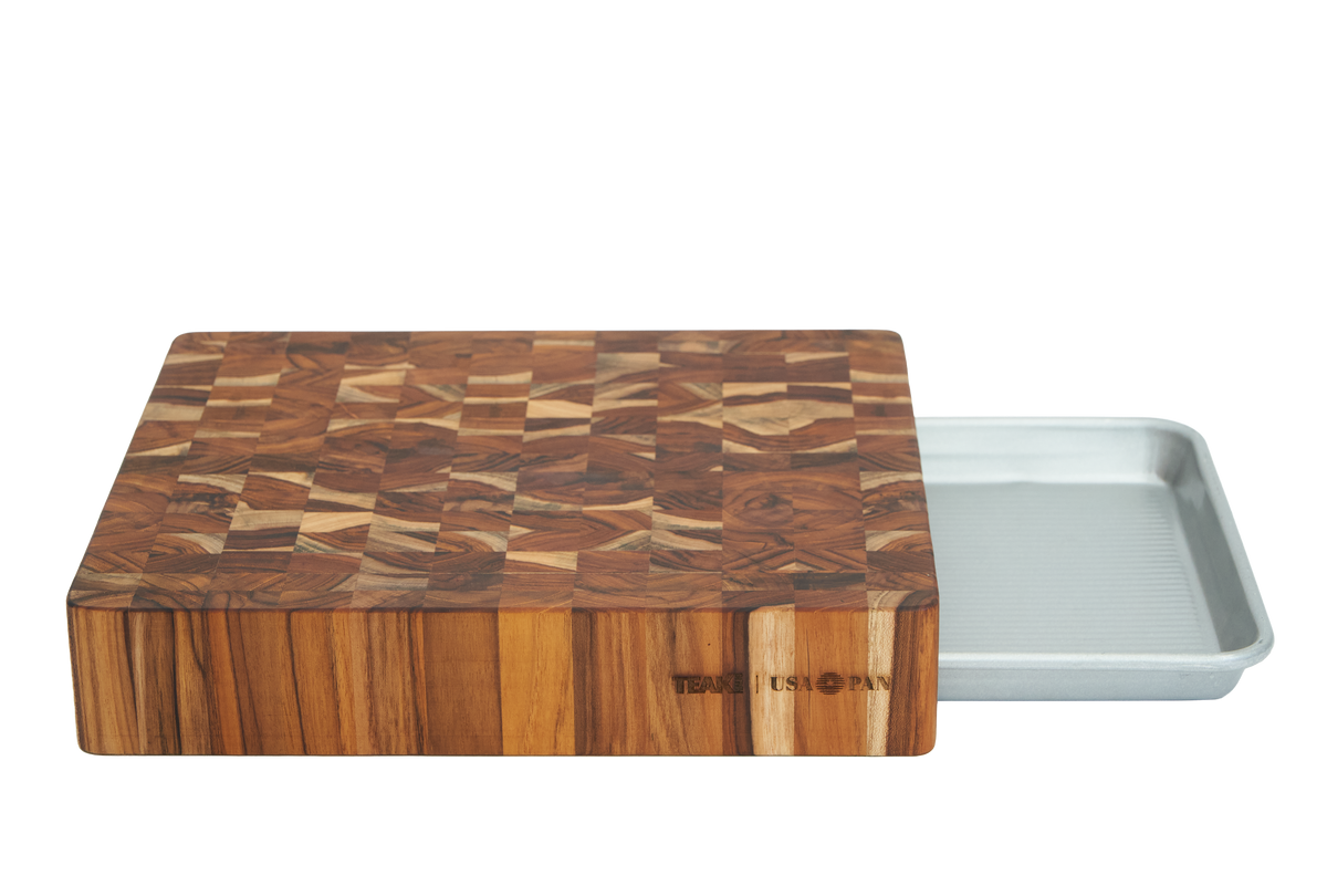 TeakHaus Prep to Pan End Grain Cutting Board - 13" x 11.4"