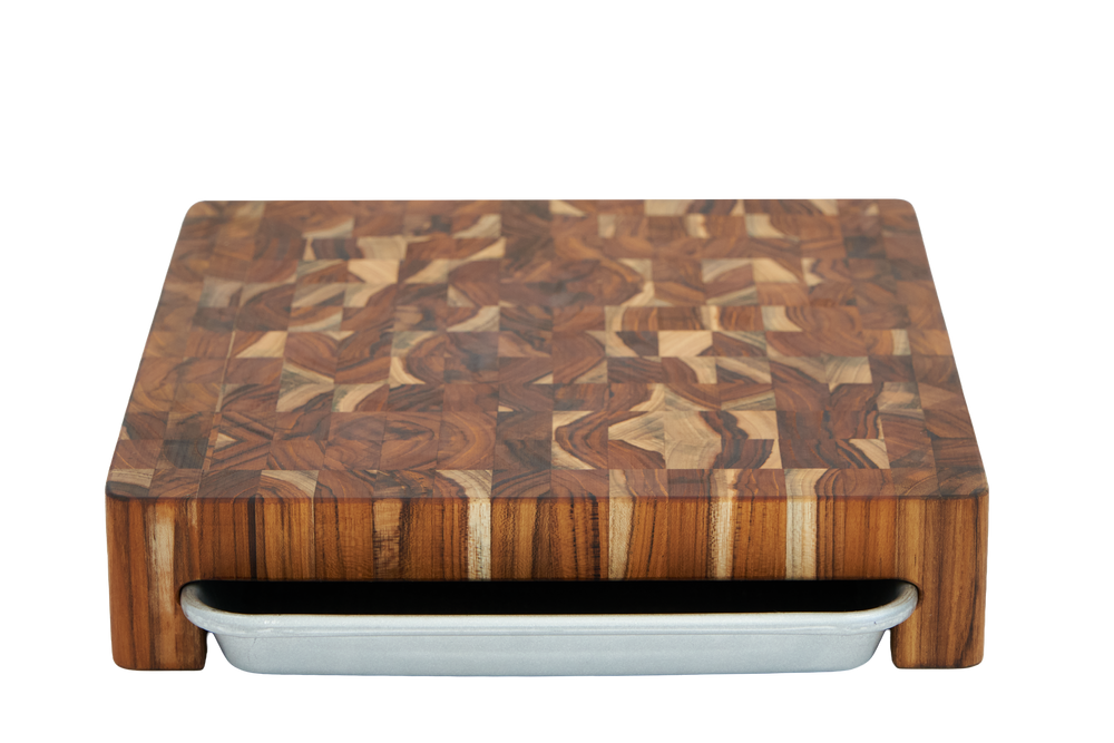 TeakHaus Prep to Pan End Grain Cutting Board - 13" x 11.4"
