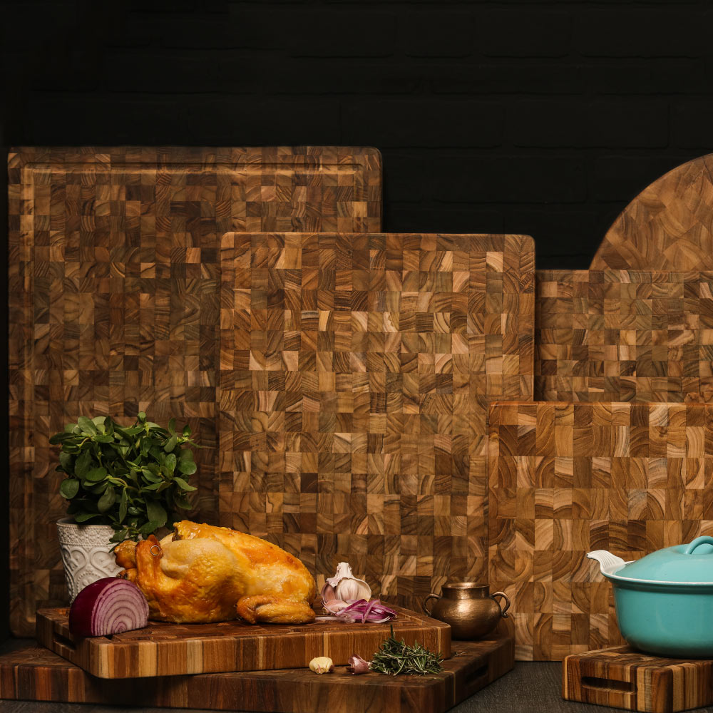 TeakHaus Butcher Block Carving Board - 24" x 18"