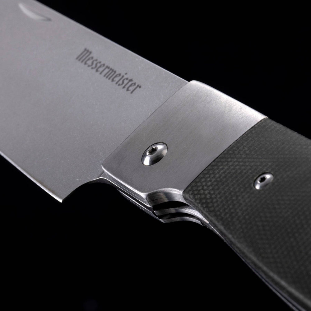 Messermeister Adventure Chef Linen Folding Chef's Knife - 6" - Made in China - Distressed Linen Micarta Handle - X50 Steel
