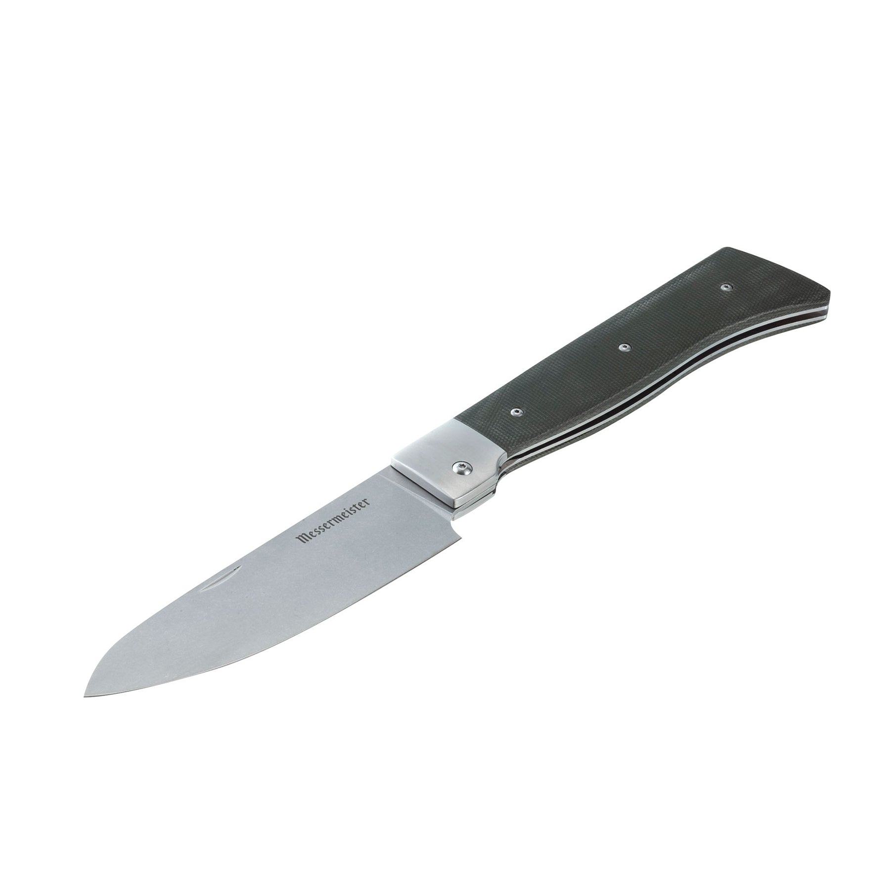 Messermeister Adventure Chef Linen Folding Chef's Knife - 6" - Made in China - Distressed Linen Micarta Handle - X50 Steel