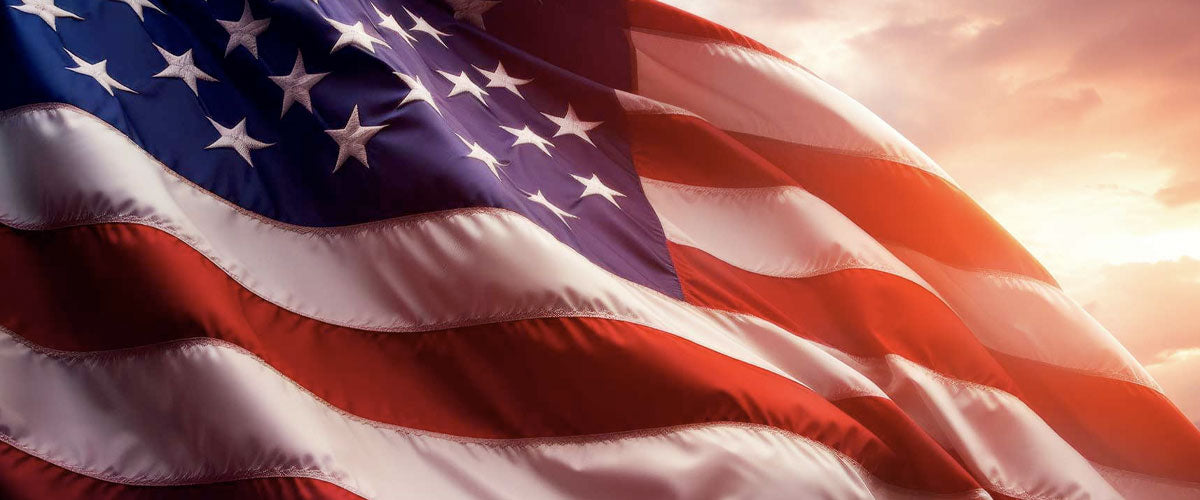 American Flag waving in the wind