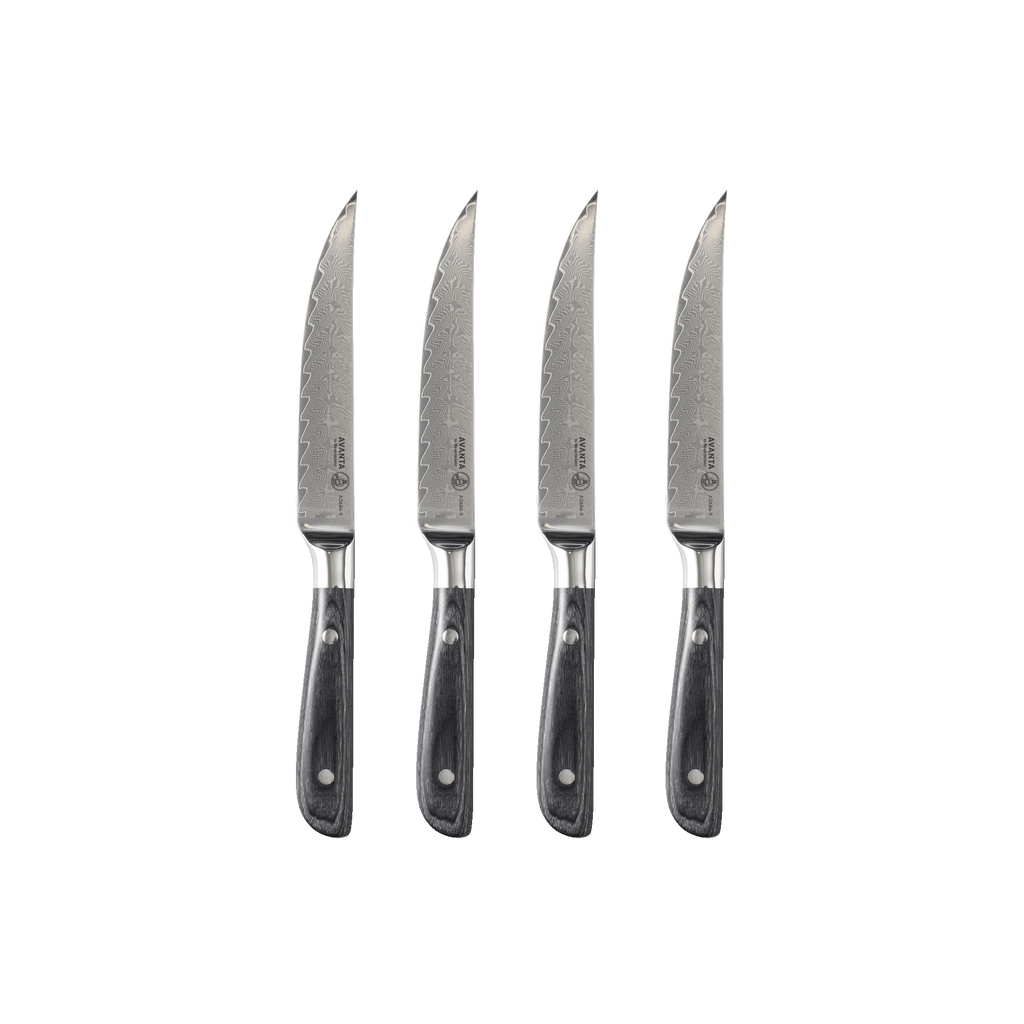 Avanta Damascus 4 Piece Fine Edge Steak Knife Set - Messermeister