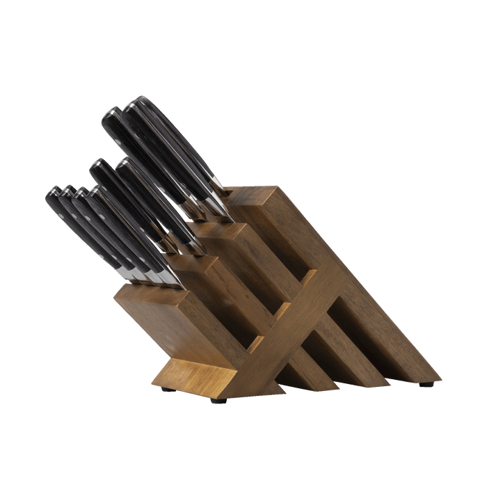 Messermeister Avanta Damascus 10 Piece Block Set - Made in China - 
Ebony Pakkawood Handle - 
67 Layer VG10 Damascus Steel