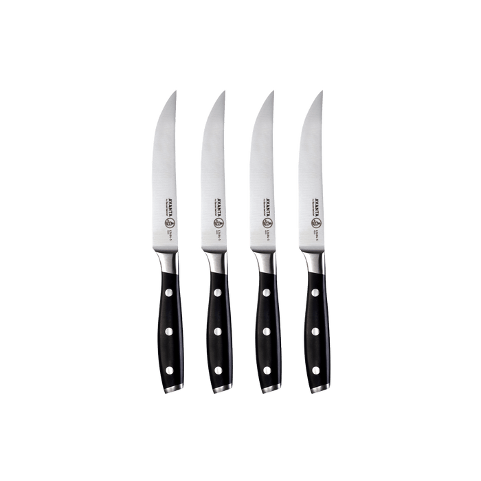 Messermeister Avanta 4 Piece Steak Knife Set - Made in China -Polyoxymethylene Handle - X50 Steel