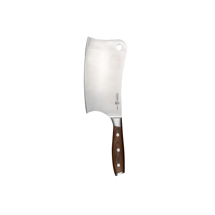 Messermeister Avanta Pakkawood Heavy Cleaver - 7" - Made in China - 
Brazilian Brown Pakkawood Handle - X50 Steel