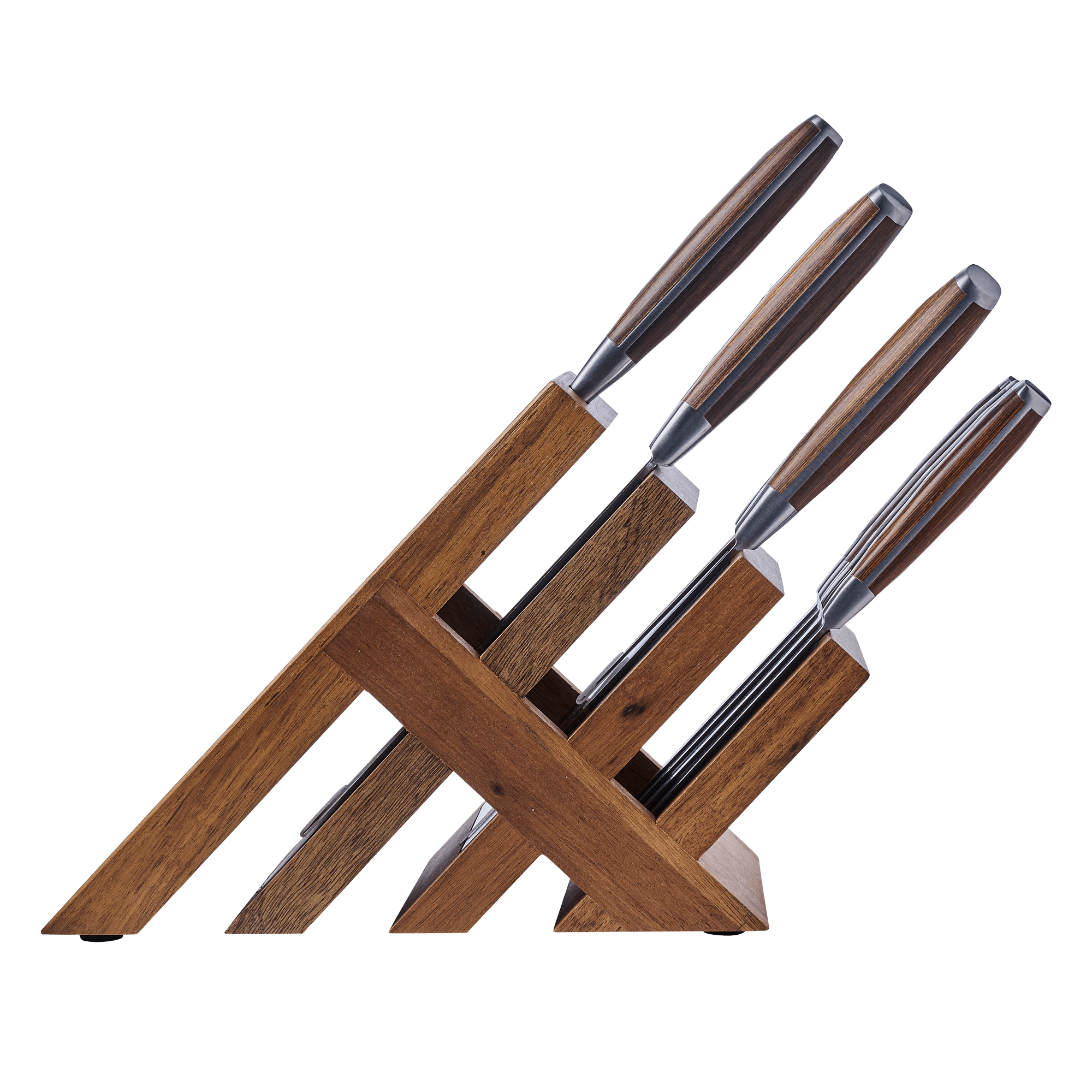 Messermeister Avanta Pakkawood 10 Piece Knife Block Set - Made in China - Brazilian Brown Pakkawood Handle - X50 Steel