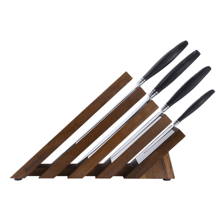Messermeister Blacksmith Next Level 5-piece knife block set - Made in Germany - Ebony Pakkawood Handles