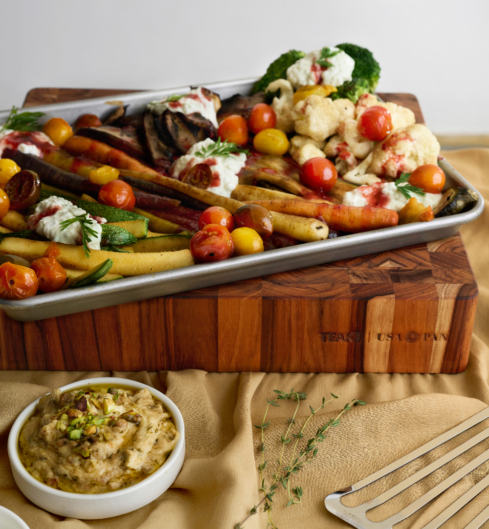 TeakHaus Prep to Pan End Grain Cutting Board - 13" x 11.4"