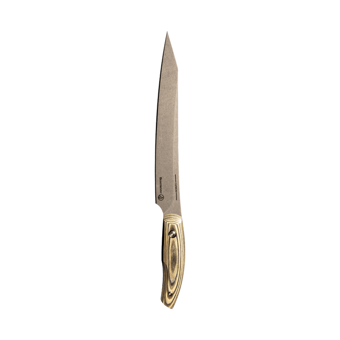 Messermeister Carbon Slicer Knife -9" - Made in Italy -Driftwood Evergreen™ Handle - Bohler K110 Steel