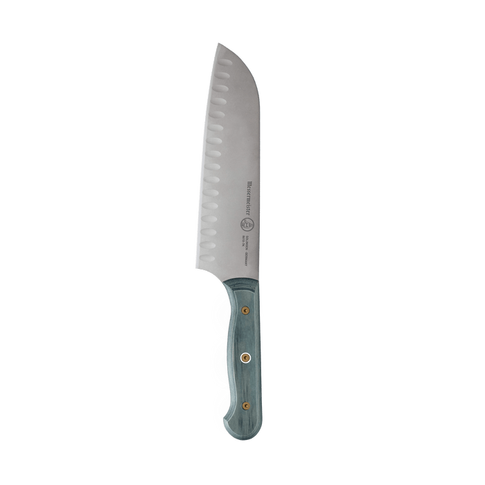 Messermeister Custom Blue Kullens Santoku Knife - 7" - Made in Germany - Indigo Evergreen™ Handle - Thyssen-Krupp 1.4116 Steel
