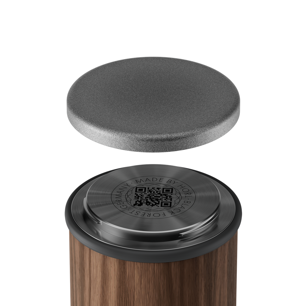 Horl 3 Walnut Rolling Cylinder Sharpener with sharpening disc removed