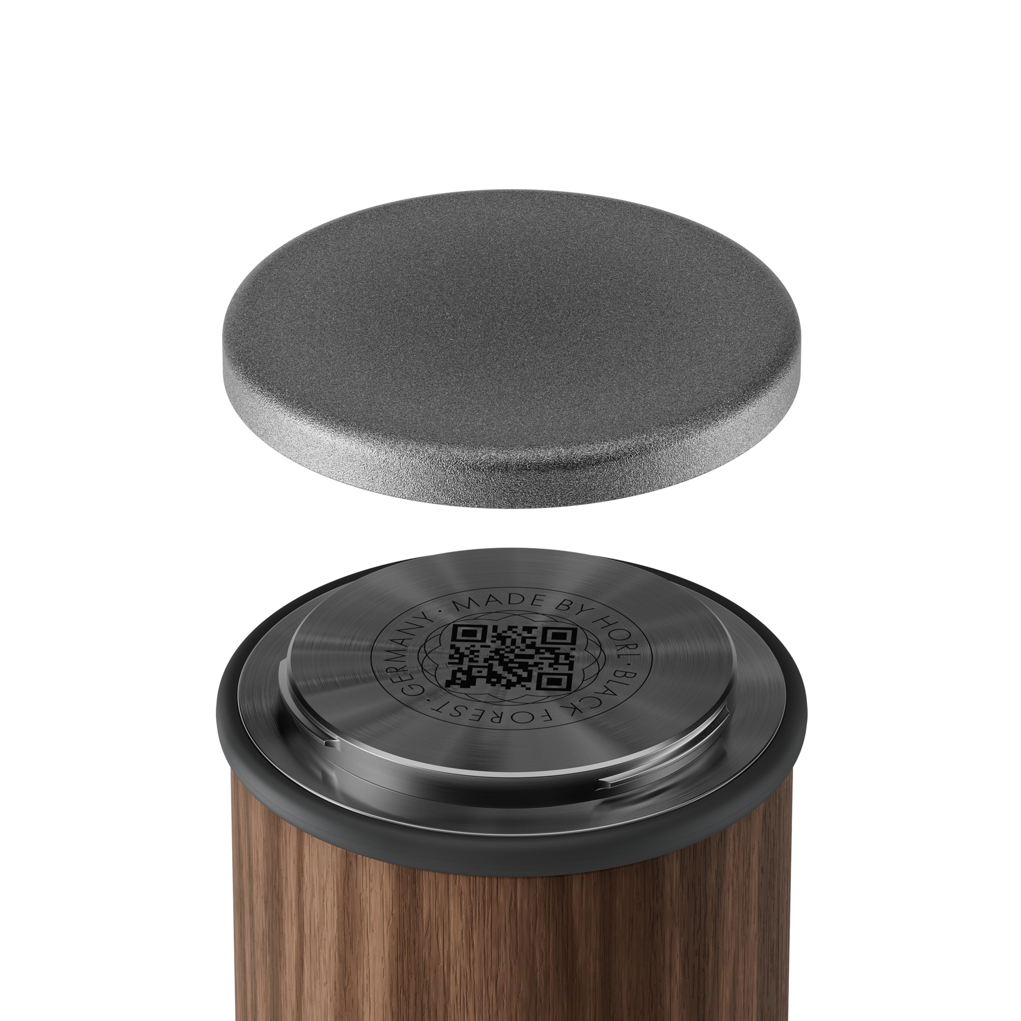 Horl 3 Walnut Rolling Cylinder Sharpener with sharpening disc removed