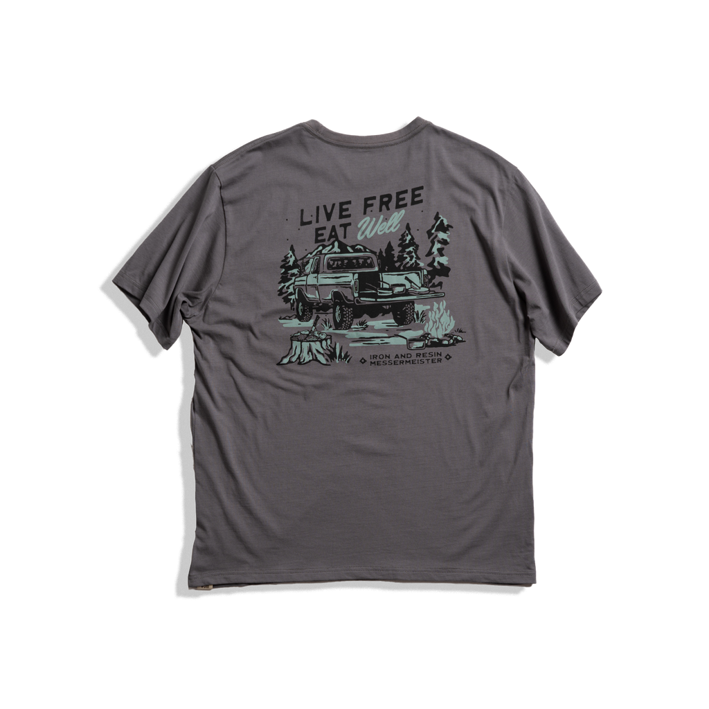 Messermeister x INR 4X4 Pocket Tee - Charcoal - 100% Organic Cotton with 