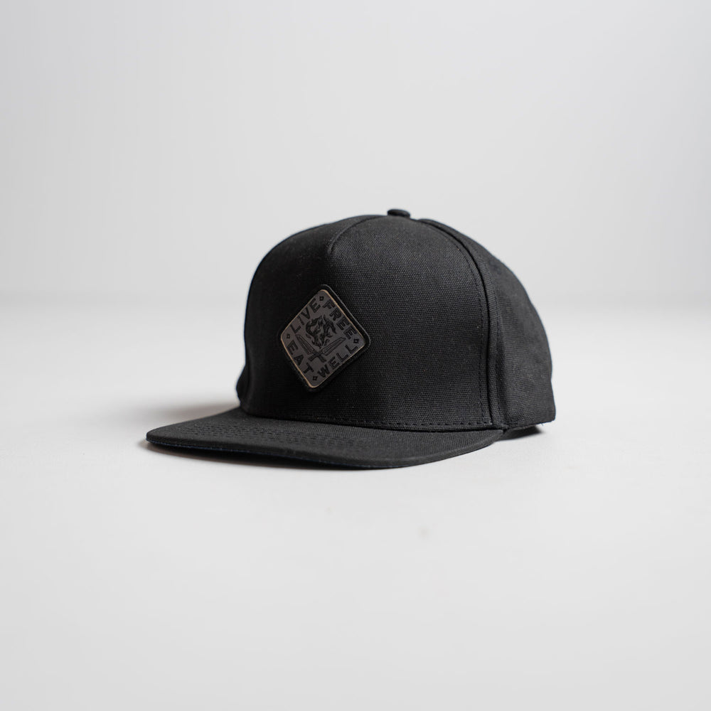 Messermeister x INR Hat - Black - Durable Waxed Canvas on a white background