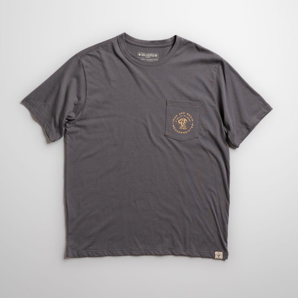 Messermeister x INR Moto Pocket Tee - 100% Cotton front of shirt on a white background