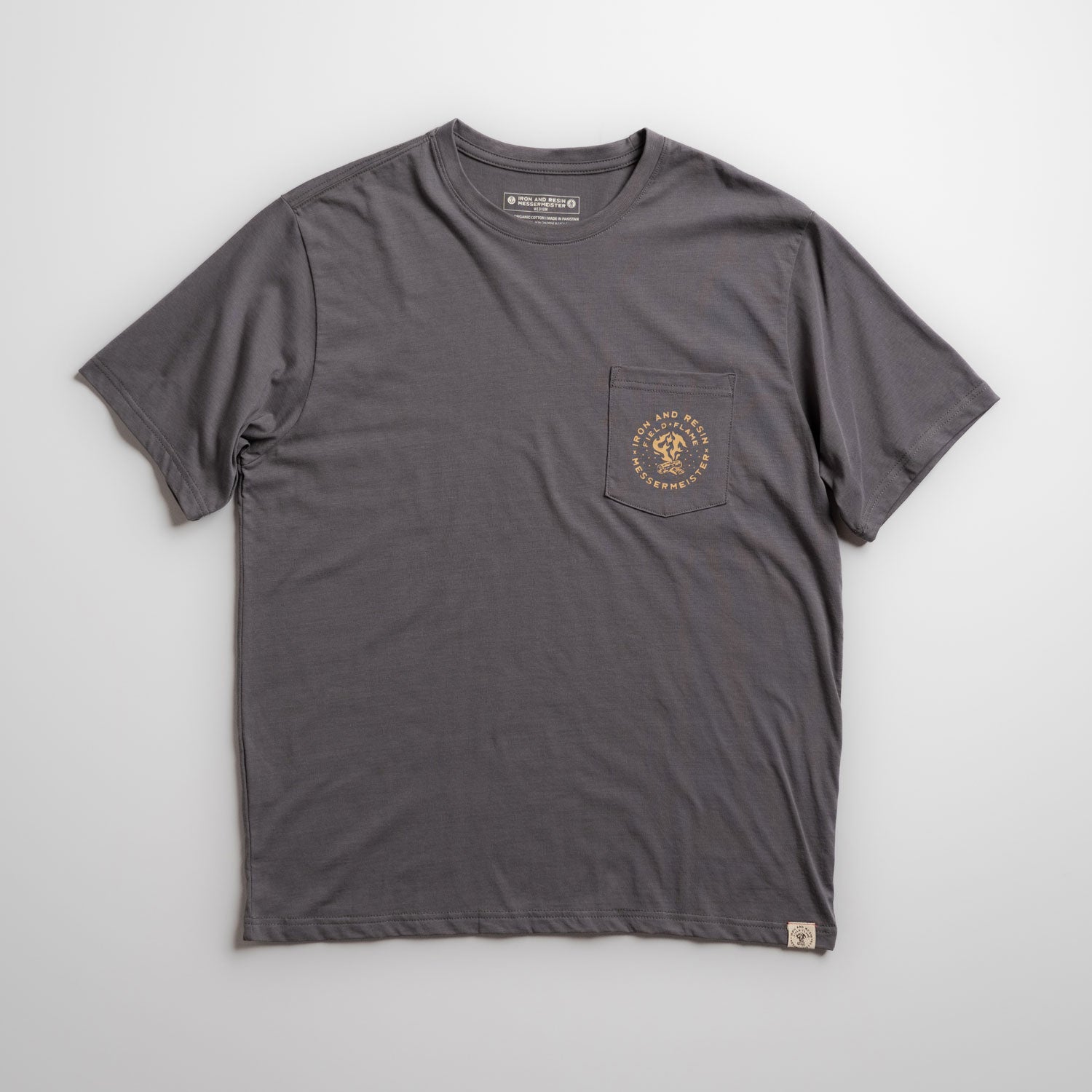Messermeister x INR Moto Pocket Tee - 100% Cotton front of shirt on a white background