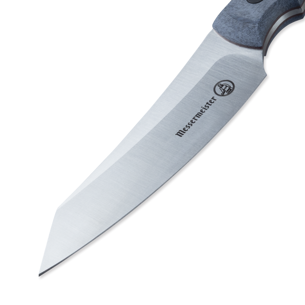 INR x Messermeister Utility - 4.5" - close up on stainless steel blade