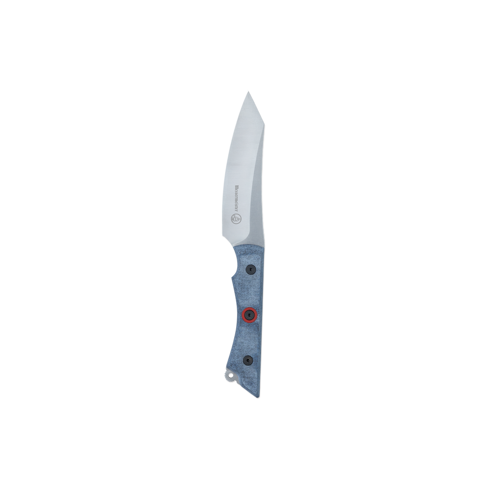INR x Messermeister Utility - 4.5" - with denim micarta handle and red center rivet