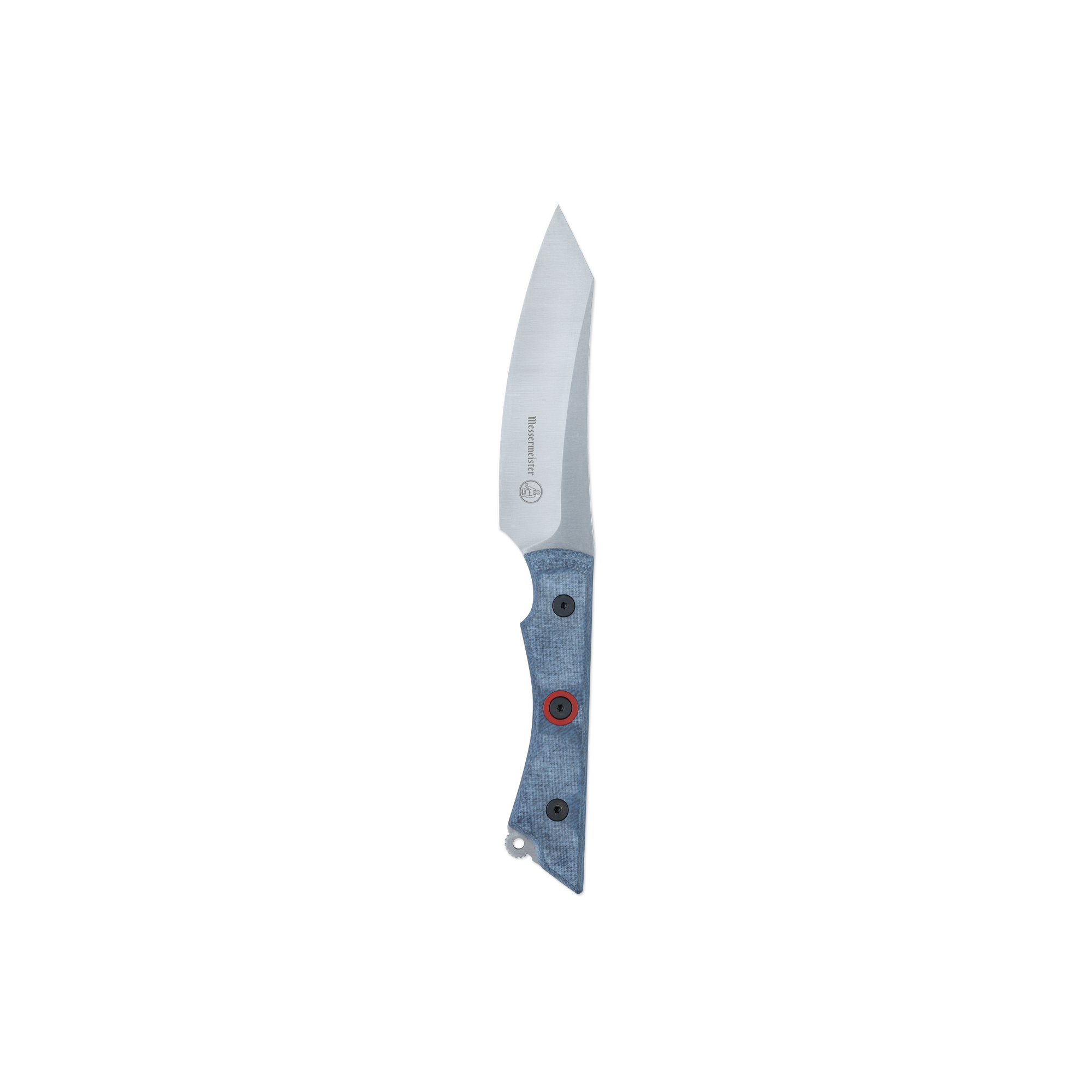 INR x Messermeister Utility - 4.5" - with denim micarta handle and red center rivet
