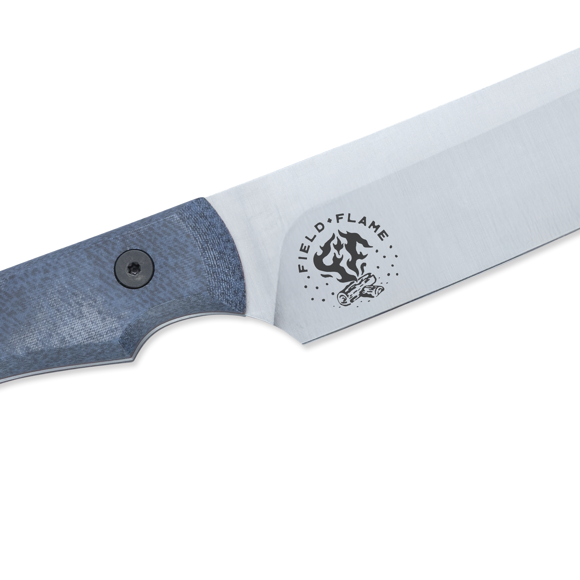 INR x Messermeister Slicer - 9" - close up on field and flame logo