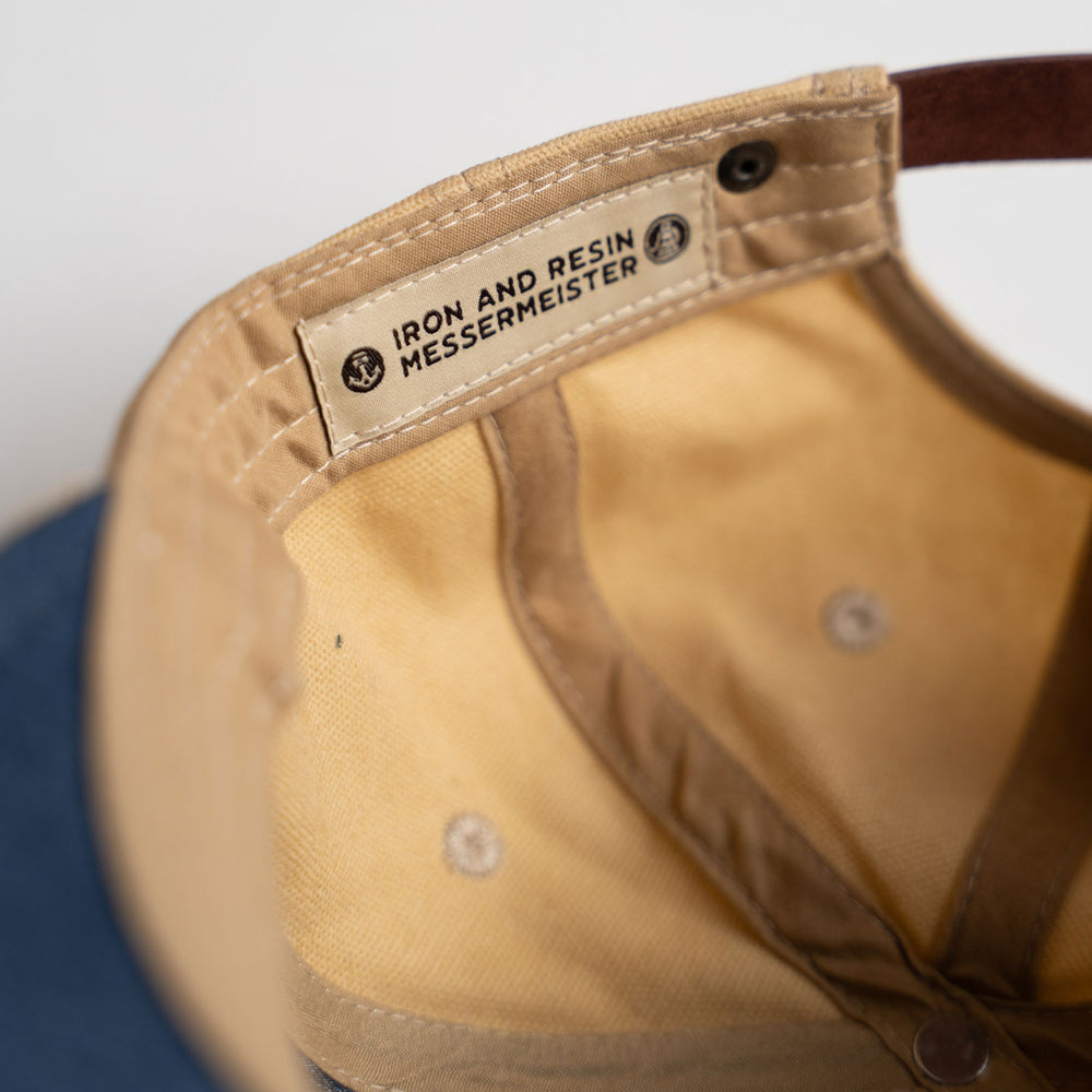 Messermeister x INR Hat - Tan - Durable Waxed Canvas, close up on tag