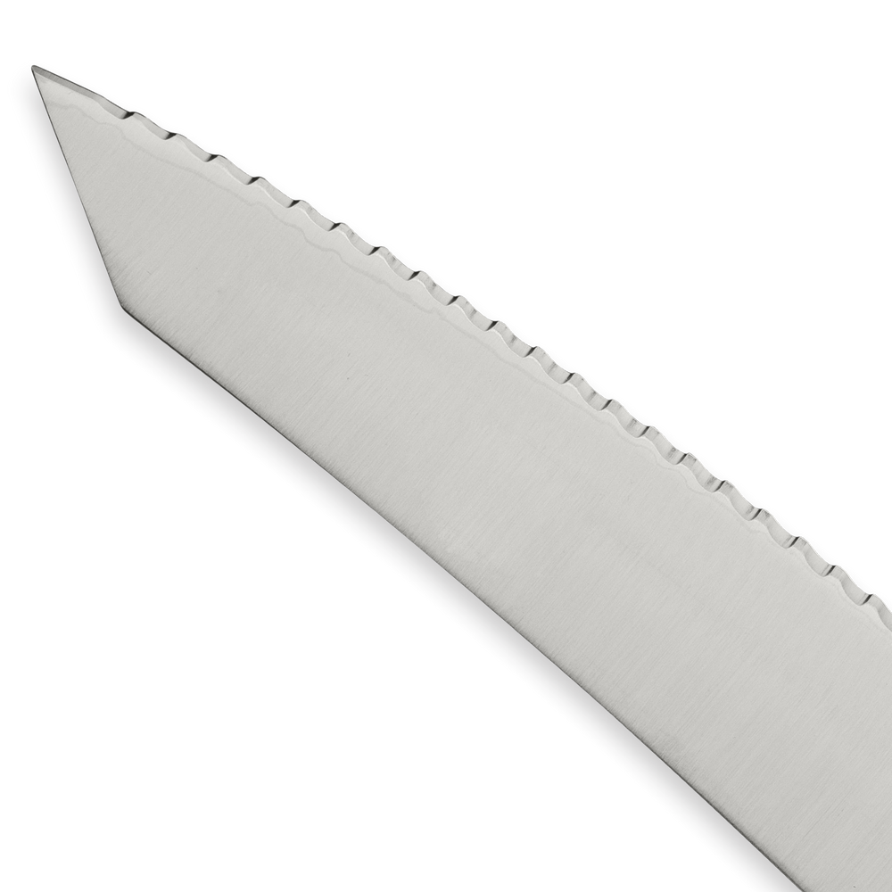 Messermeister Kawashima Serrated Slicing Bread Knife Close up Serrations