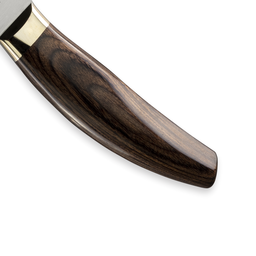 Messermeister Kawashima Knife wooden knife handle with gold accent 