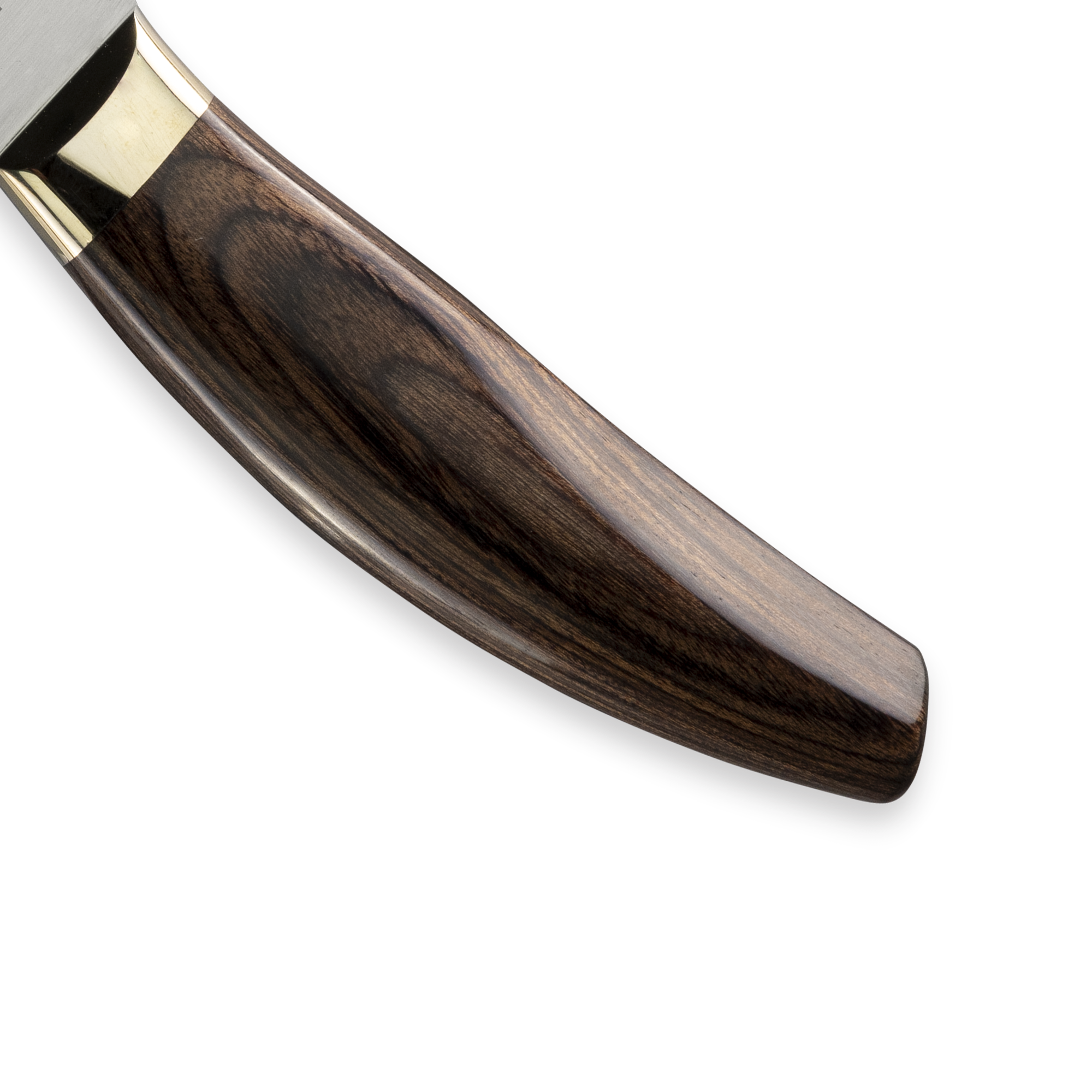 Messermeister Kawashima Knife wooden knife handle with gold accent 