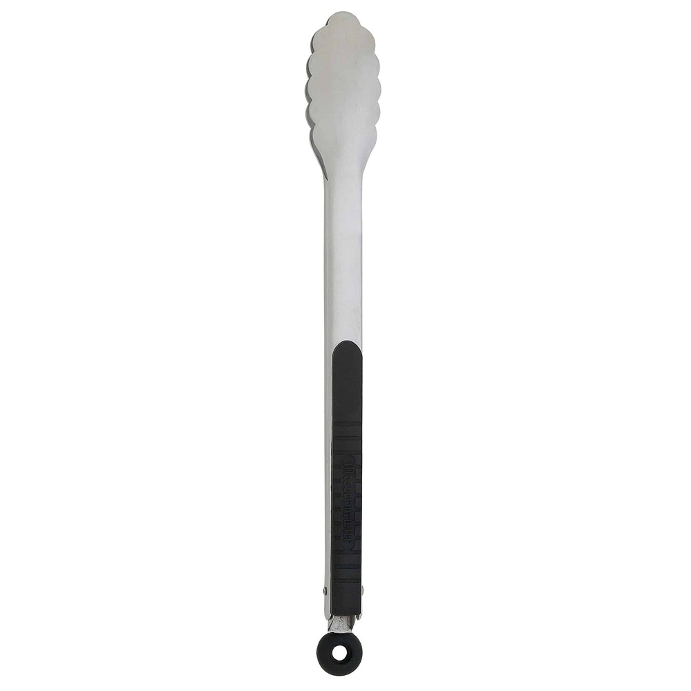 Messermeister 16 Inch Stainless Locking Tongs full view pointing up