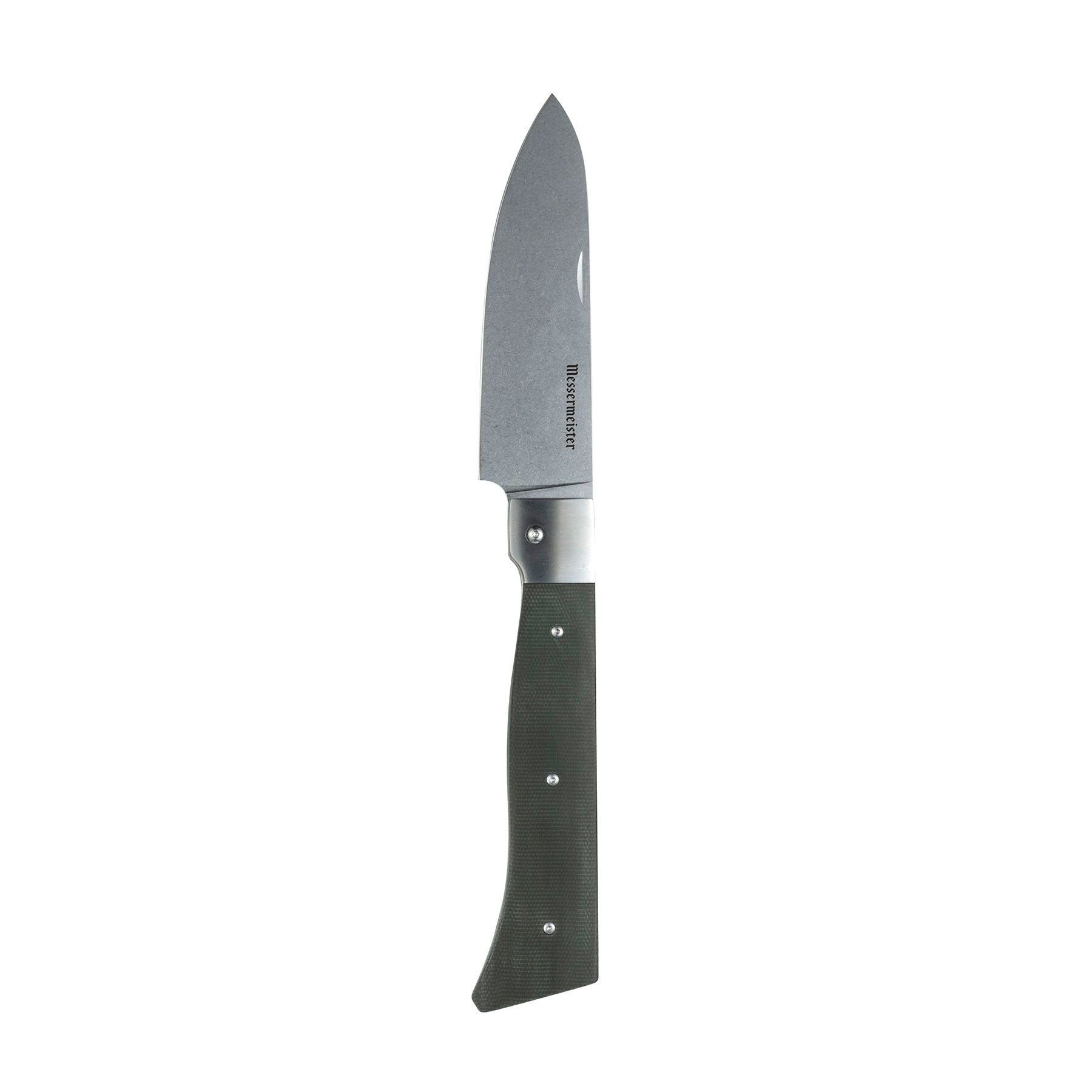 Messermeister Adventure Chef Folding 6 inch Chef's Knife with Linen handle shown fully extended