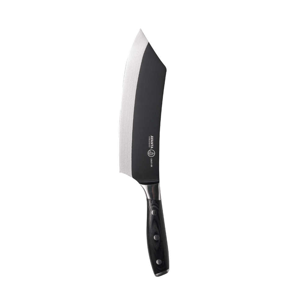 Messermeister Avanta Kendrick BBQ Knife Black-handled  with a silver edge and black blade