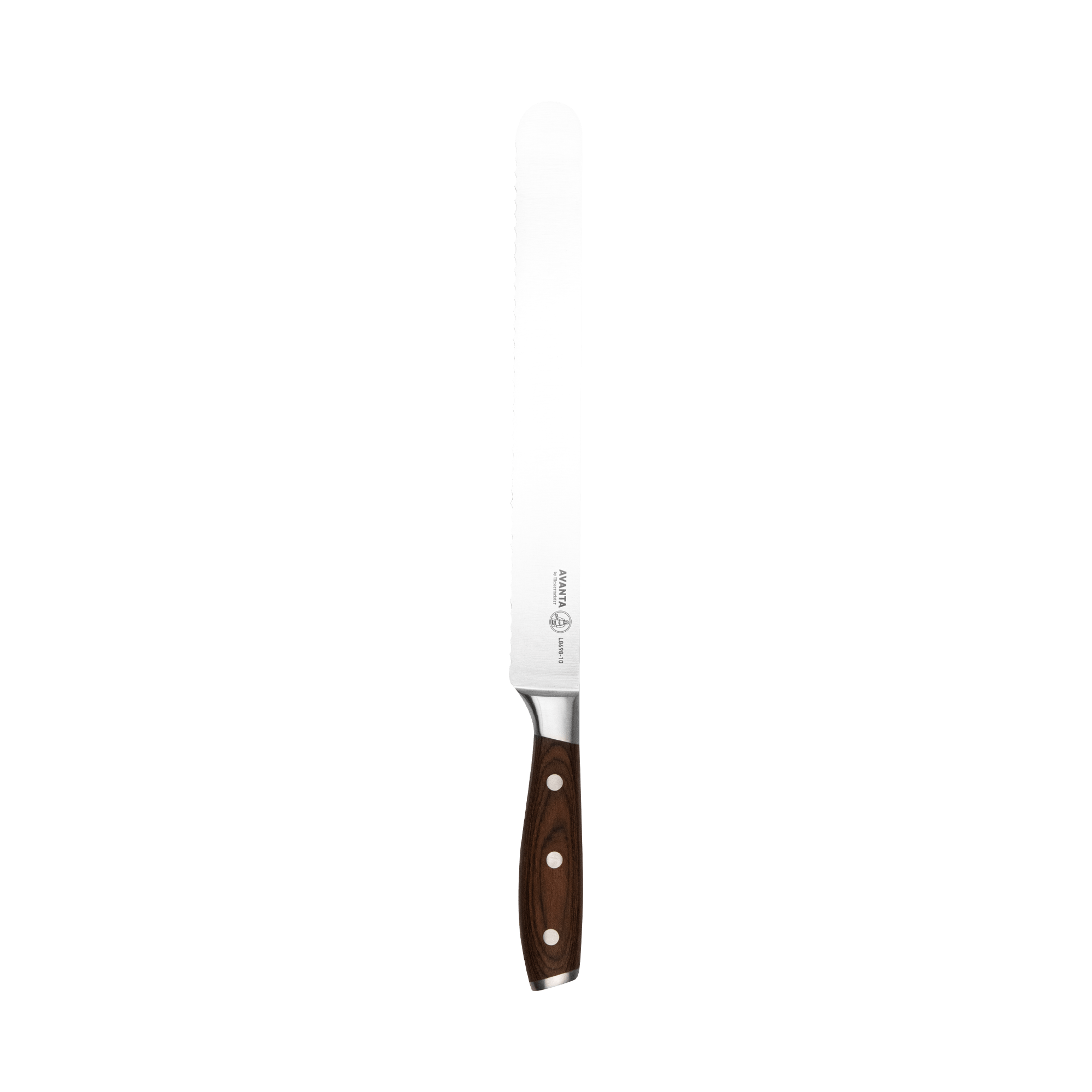 Messermeister Avanta scalloped slicer with pakkawood handle and stainless steel blade