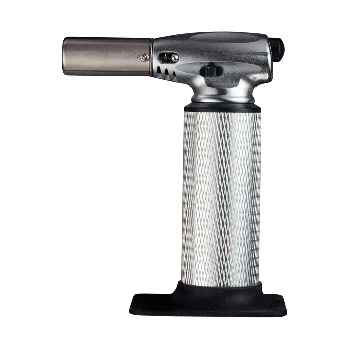Messermeister Cheflamme Culinary Butane torch with metallic top and black plastic base 