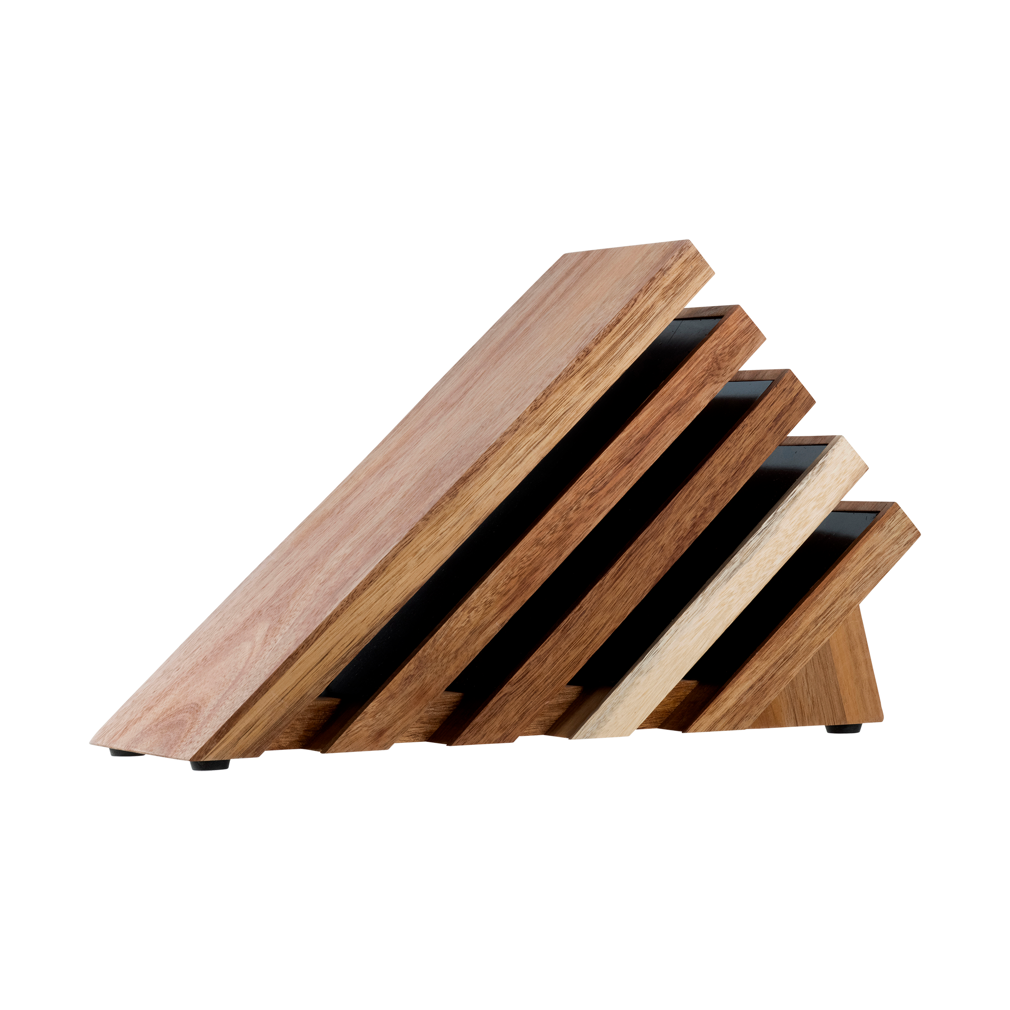 Messermeister Next Level magnetic knife block featuring strong internal magnets and sleek wooden storage design