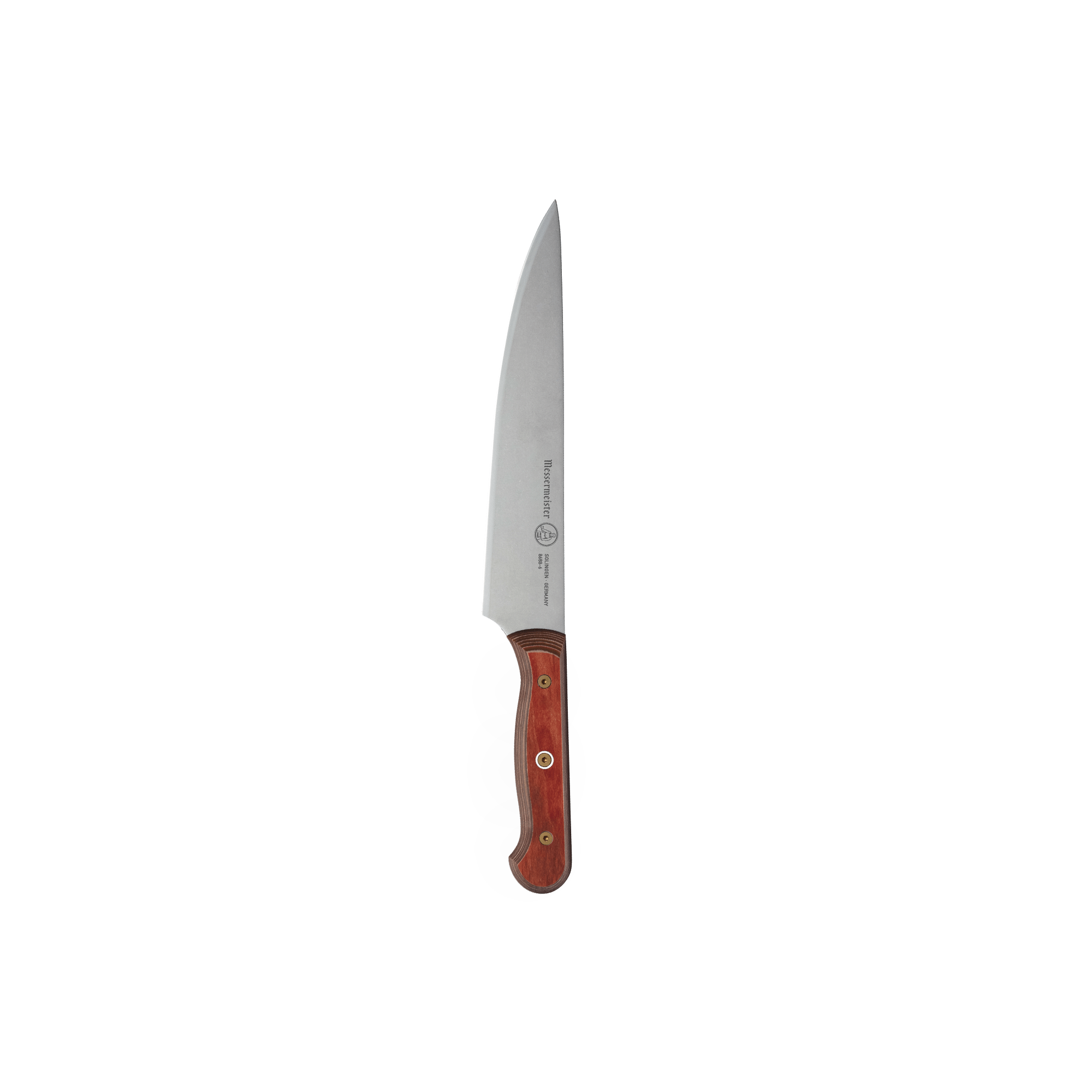 6-inch Messermeister Custom Red utility knife with polished stainless steel blade and bold red ergonomic handle, designed for precise everyday kitchen prep tasks