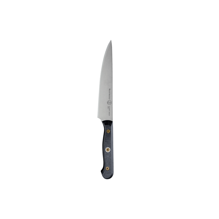Messermeister custom 6-inch utility knife with stainless steel blade and ergonomic linen micarta handle