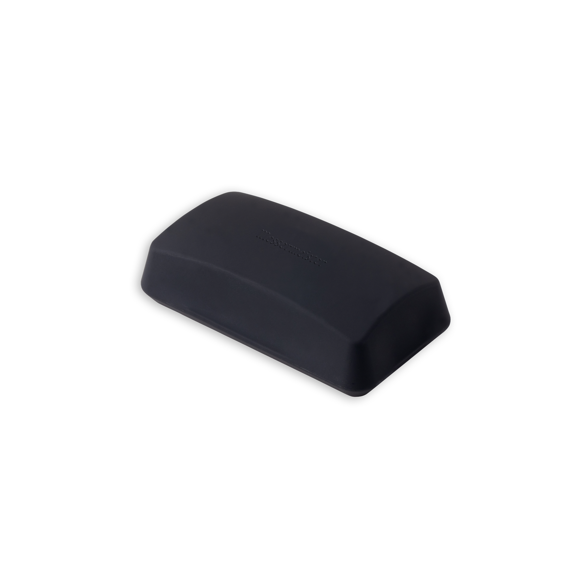 Messermeister black rectangular Diamond Stone Flattener with rounded edges, slightly curved on top.