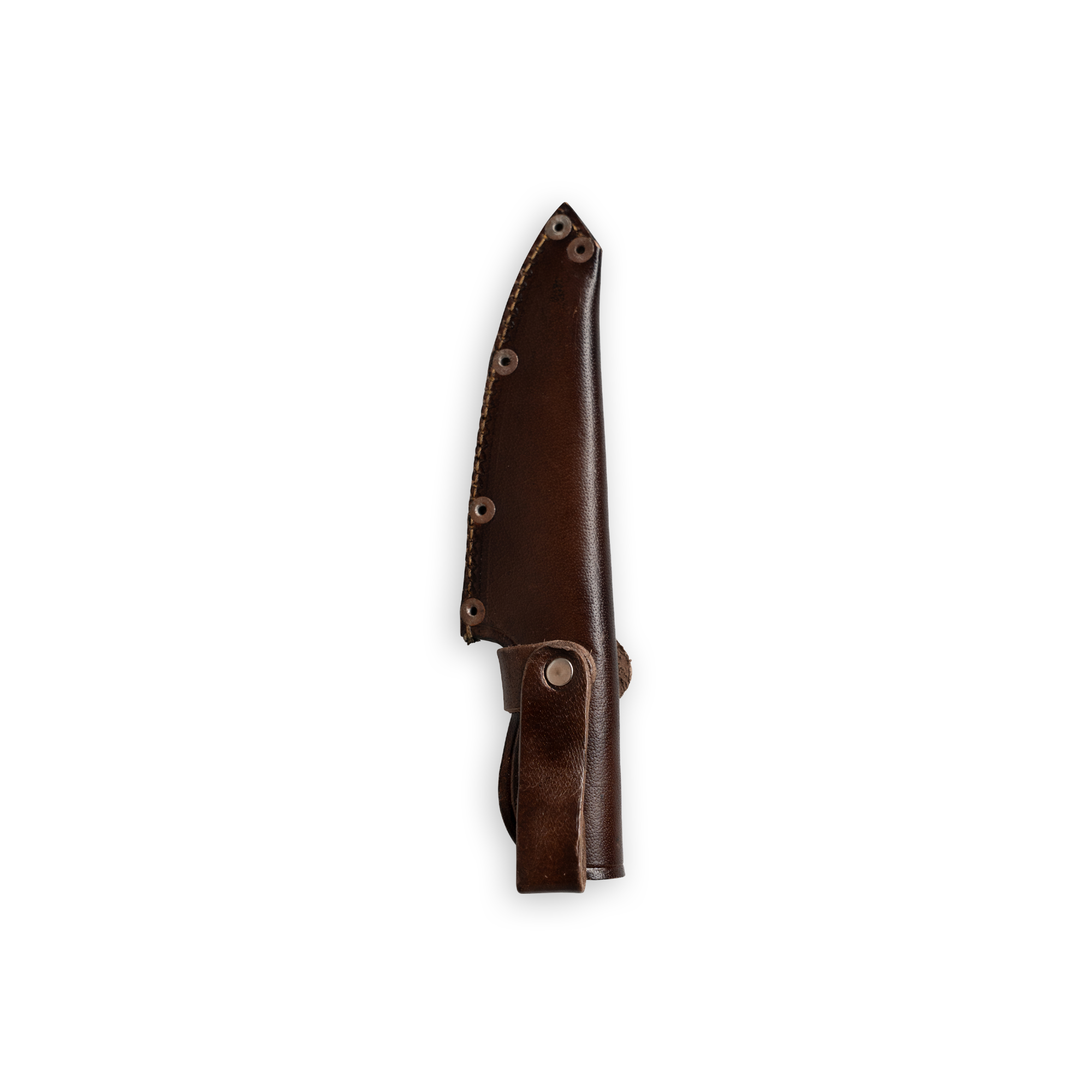 INR x Messermeister Utility 4.5 inch leather sheath on a plain background