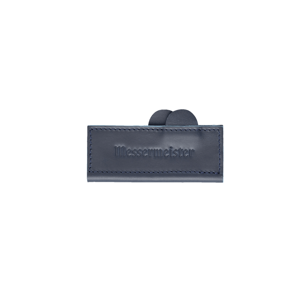 Messermeister 4 inch Midnight Navy Leather Magnetic Edge Guard Soft Rubber Magnets For a Gentle Grip
