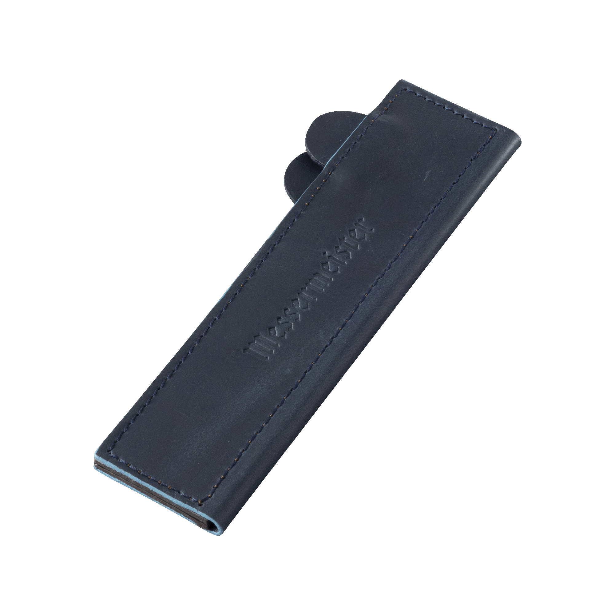 Messermeister 6.5 inch Midnight Navy Leather Magnetic Edge Guard Soft Rubber Magnets For a Gentle Grip