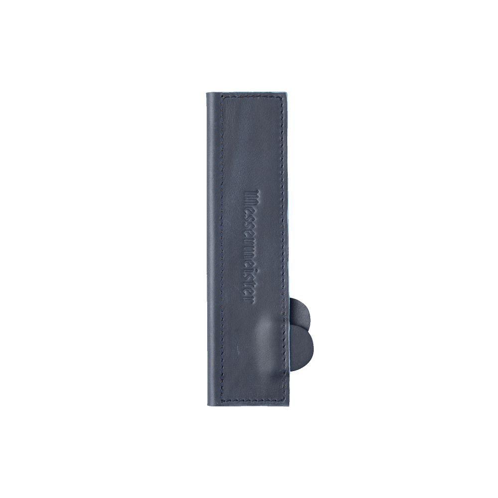 Messermeister 6.5 inch Midnight Navy Leather Magnetic Edge Guard Soft Rubber Magnets For a Gentle Grip